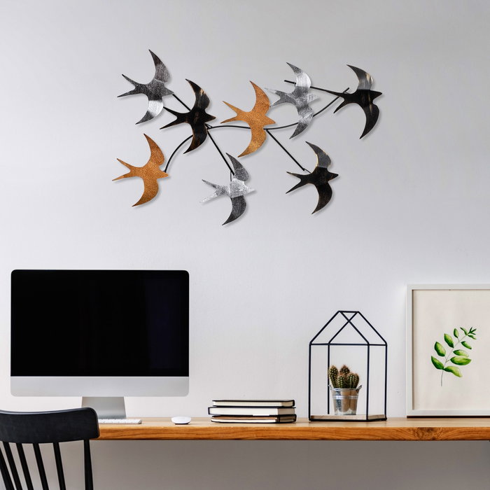Wallity Flying Birds 2 Escultura de Pared de Metal Multicolor